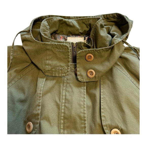 Numph Trench Style Jacket Hooded Button Front Cinched Waist - Size UK 8 / Small - Picture 9 of 16